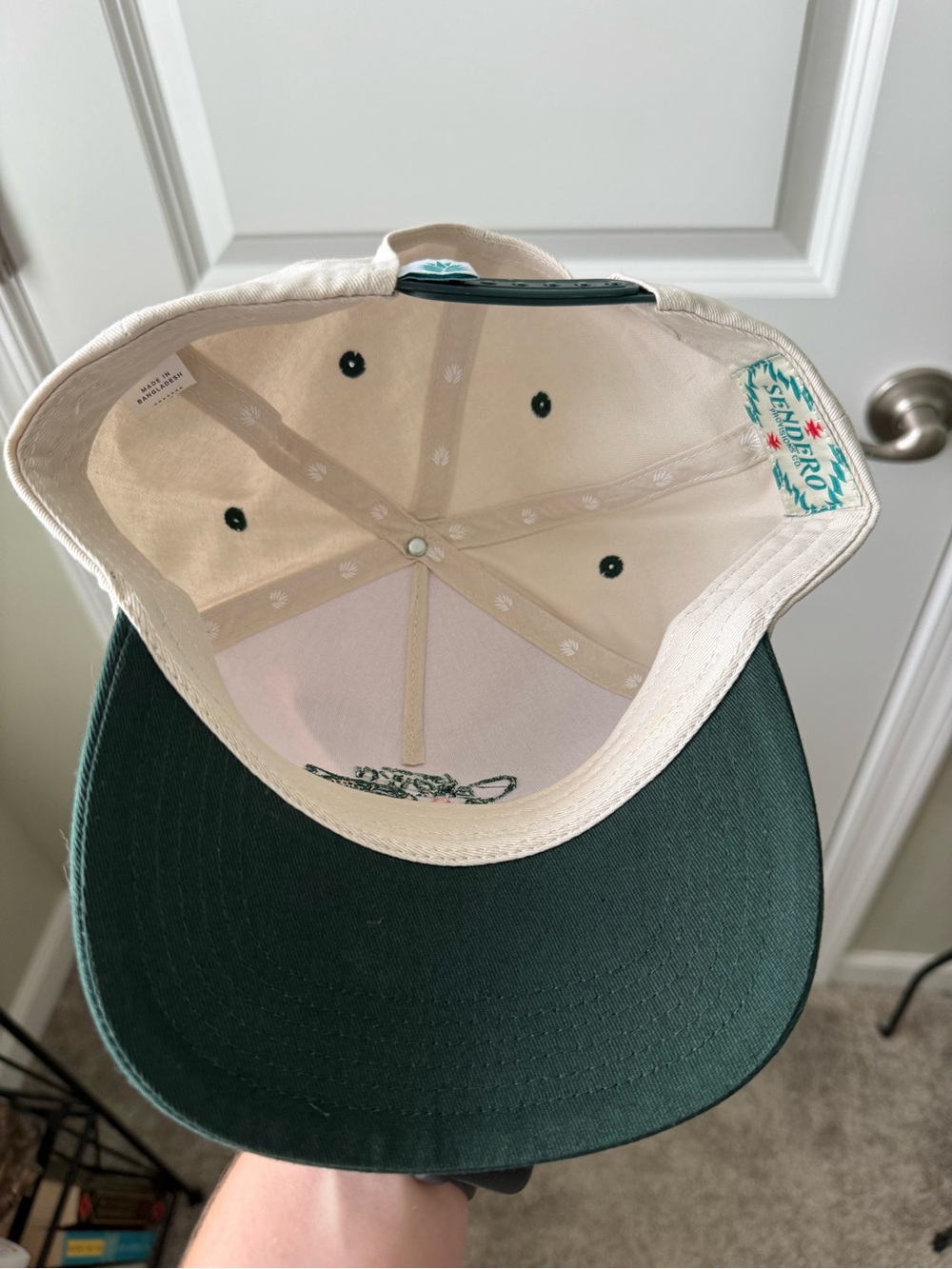 Leroy Brown Two-Tone Fishing Cap - Cream & Dark Green - Picture 3 of 6